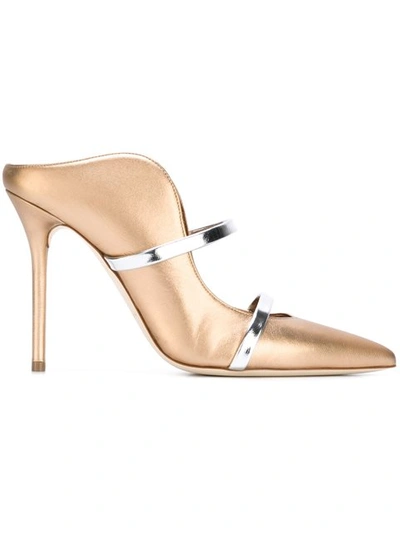 Malone Souliers Maureen Metallic Leather Mules In Gold
