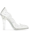 Dolce & Gabbana Dolce And Gabbana Silver Crystal Cinderella Pumps In Silver