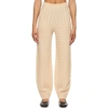 TOTÊME BEIGE CASHMERE CABLE KNIT LOUNGE PANTS