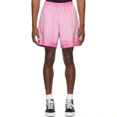 Opening Ceremony Embroidered Floral Track Shorts In Pink