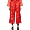 COMME DES GARÇONS COMME DES GARÇONS RED JACQUARD TROUSERS