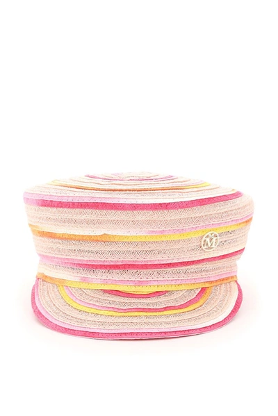 Maison Michel Abby Tie-dye Straw Breton Cap In Multicolor