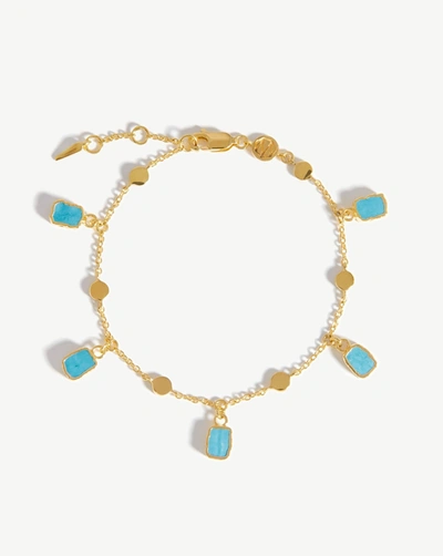 Missoma Lena Charm Bracelet 18ct Gold Plated Vermeil/turquoise