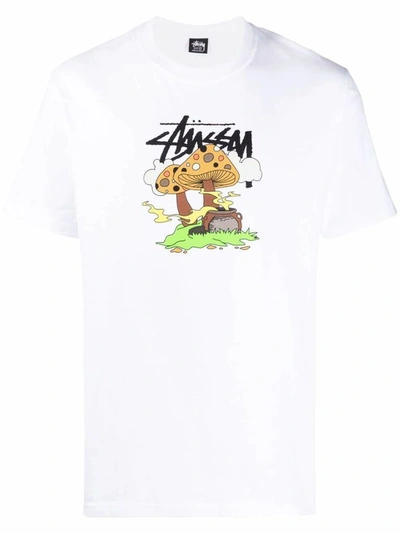 Stussy Somethings Cookin' Cotton T-shirt In White