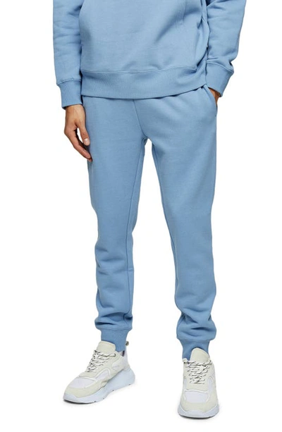 Topman Classic Fit Joggers In Mid Blue