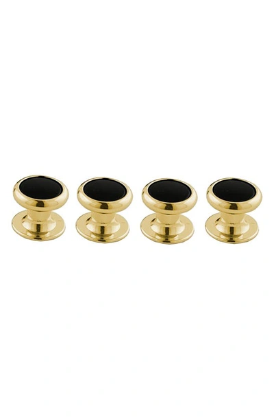 David Donahue Set Of 4 Onyx Studs In Gold