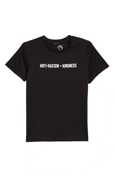 Typical Black Tees Kids' Anti-racism Kindness Graphic Tee In Black