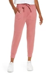 Zella Washed Organic Cotton Ankle Joggers In Pink Mauve