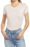 Halogenr Short Sleeve Crewneck Tee In Pink Chintz