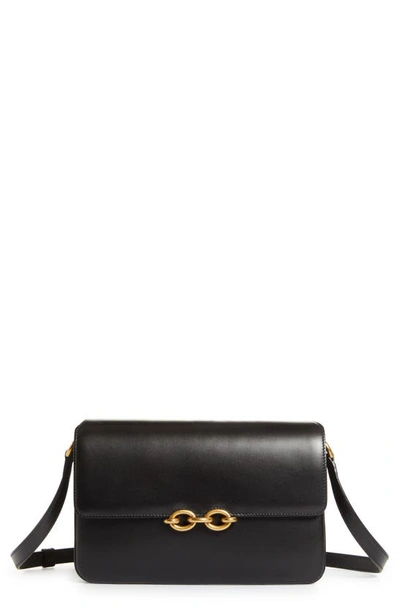 Saint Laurent Le Maillon Leather Satchel Shoulder Bag In Nero
