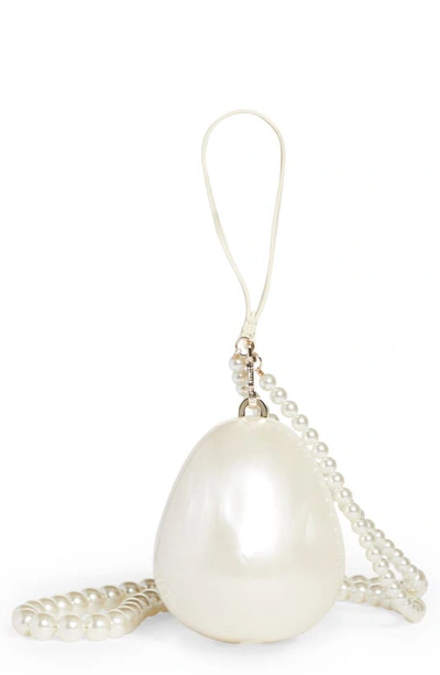 Simone Rocha Micro Imitation Pearl Top Handle Bag In Pearl/ Pearl