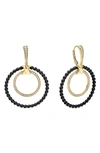 LAGOS LAGOS MERIDIAN DOUBLE CIRCLE 18K GOLD DIAMOND & CERAMIC EARRING SET,01-11079-DD