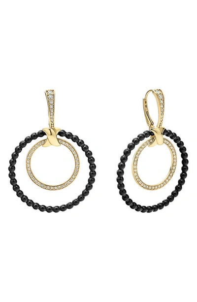 Lagos Color Switch 18k Diamond And Multi-ceramic Hoop Earrings In Diamond/silver