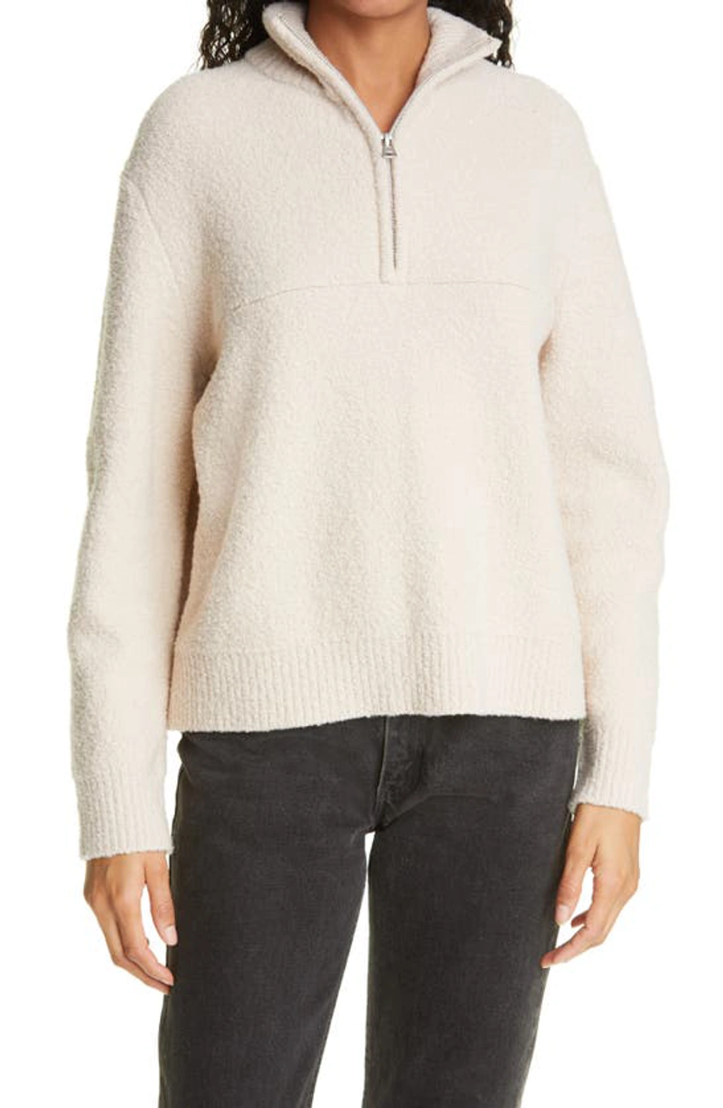 Jenni Kayne Merino Wool Half Zip Pullover In Sand | ModeSens