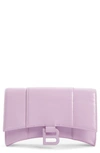 Balenciaga Hourglass Leather Wallet On A Chain In Pink