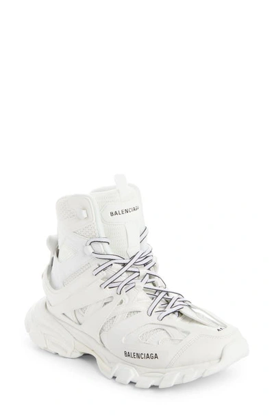 Balenciaga Track Hike Panelled Faux-leather High-top Trainers In White