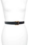 Ada Phoenix Skinny Leather Belt In Black