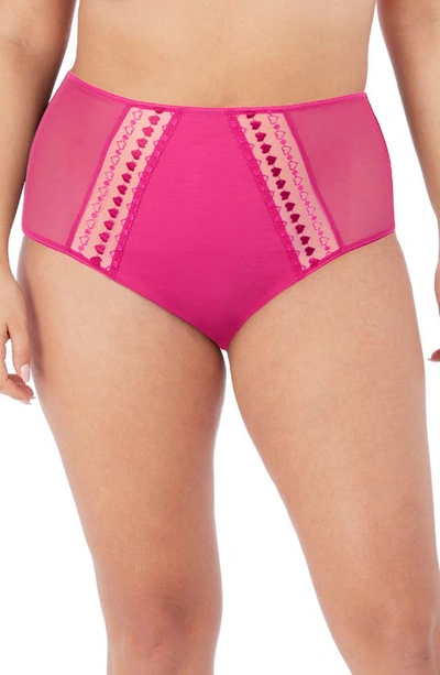 Elomi Matilda Full Figure Embellished Briefs In Pink Kiss