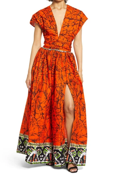 Tribalbyn Print Infinity Cotton Dress In Orange | ModeSens