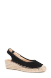 Patricia Green Valencia Slingback Wedge Espadrille In Black Suede