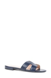 Patricia Green Hallie Slide Sandal In Navy Leather