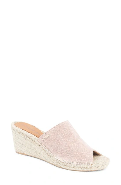 Patricia Green Shen Espadrille Mule In Blush Linen Fabric