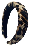 Tasha Pleated Headband In Leopard