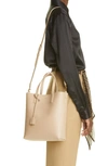Saint Laurent Toy North/south Leather Tote In 2721 Dark Beige