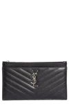 Saint Laurent Monogram Matelasse Leather Pouch In 1000 Nero