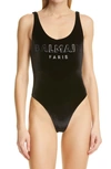 BALMAIN OLIMPIONIC LOGO PRINT ONE-PIECE SWIMSUIT,BKBU90270