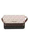 Michael Kors Logo Faux Leather Belt Bag In Vanilla Logo