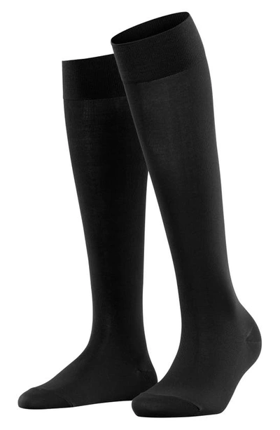 Falke Cotton Touch Knee-high Socks In Black