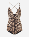 Dolce & Gabbana Leopard-print One-piece Swimsuit In Animal Print