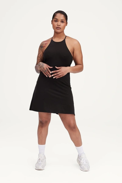 Girlfriend Collective Black Naomi Workout Dress In Multicolor