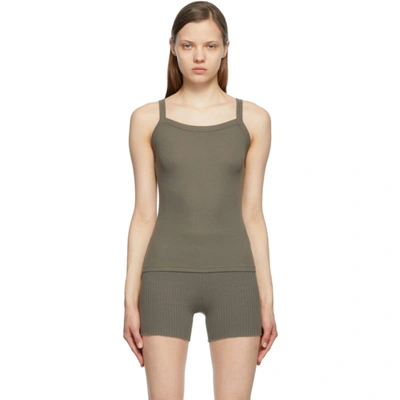 Cotton Citizen Green Verona Tank Top In Taupe