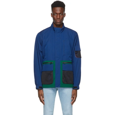 Levi's Headlands Tactical Colorblock Rain Jacket In Navy Peony Blue In Navypeony