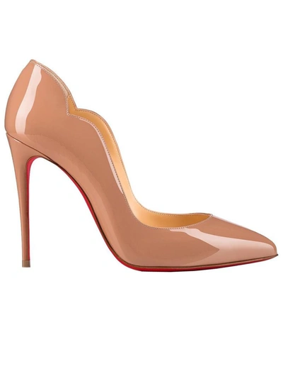 Christian Louboutin Hot Chic 100 Nude Patent Leather Pumps In Pink