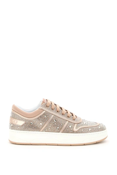 Jimmy Choo Hawaii Crystal Low-top Sneakers In Pink