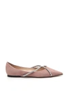 JIMMY CHOO JIMMY CHOO GENEVI CRYSTAL STRAPS BALLERINA FLATS