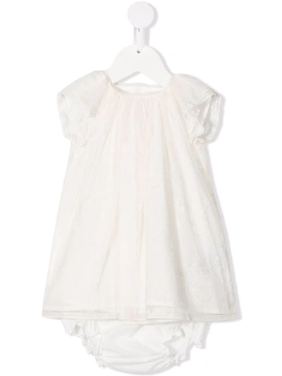Bonpoint Babies' Lace Dress And Bloomer Set In White