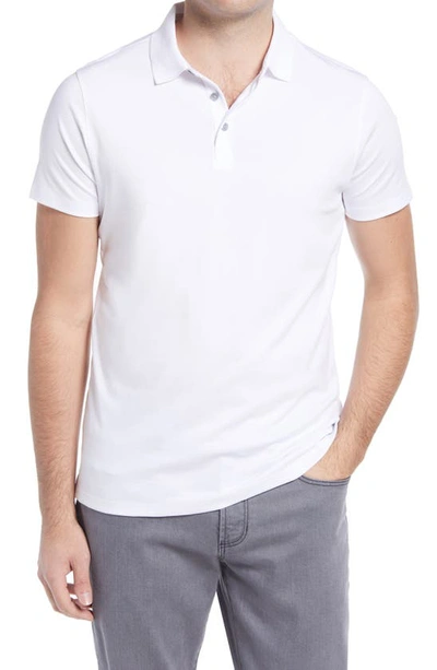 Robert Barakett Georgia Zip-placket Polo In White