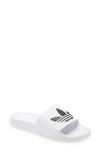 Adidas Originals White Adilette Lite Pool Slides In Ftwr White/ Core Black/ Ftwr W