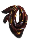 DRIES VAN NOTEN FLICK PRINT SQUARE SILK SCARF,211-21310-004