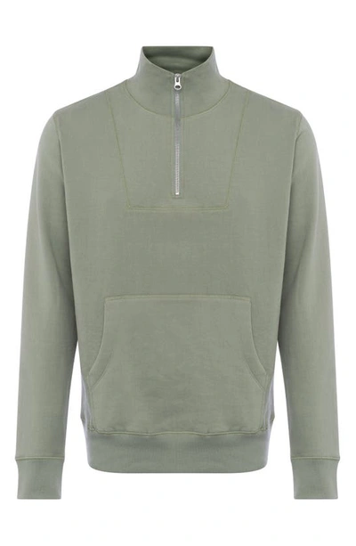 French Connection Funnel Neck Quarter Zip Pullover In Shadow Mint