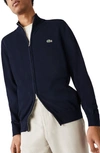 Lacoste Two Way Zip Jacket In Navy Blue