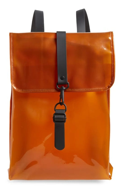 rains backpack orange Sibu Rolltop Rucksack Mini W2 'Rust' Rains Waterproof Backpack In Shiny