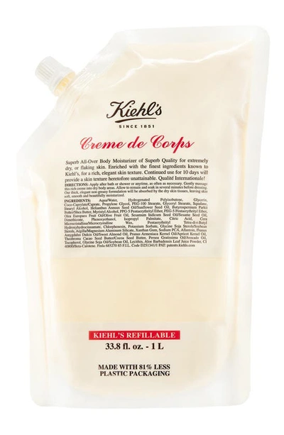 Kiehl's Since 1851 Crème De Corps Refillable Hydrating Body Lotion With Squalane 33.8 oz/ 1000 ml Refill In No Colour