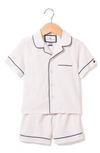 Petite Plume Kid's Classic Pajama Set W/ Contrast Piping In White