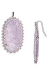Kendra Scott Danielle Beaded Statement Earring In Rhodium Purple Amethyst