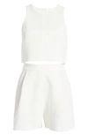Black Halo Sanibel Crop Top & High Waist Shorts Set In White